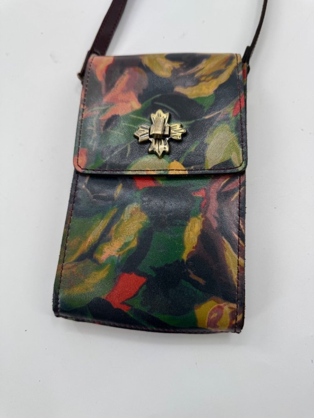 Patricia Nash Winter Bloom Floral Leather Crossbody Bag With Adjustable Strap - Picture 2 of 14